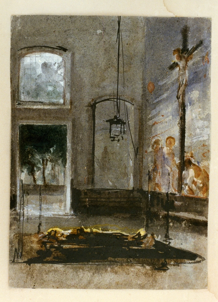 Interno di una cappella con defunta - Museo Nazionale di san Martino, Napoli